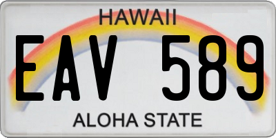 HI license plate EAV589