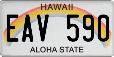 HI license plate EAV590