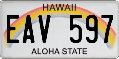 HI license plate EAV597