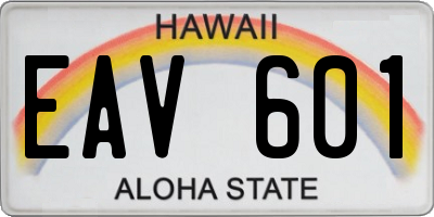 HI license plate EAV601