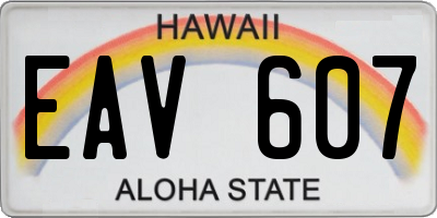 HI license plate EAV607