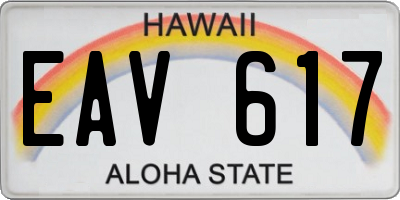 HI license plate EAV617
