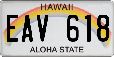 HI license plate EAV618