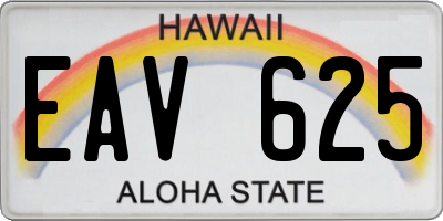 HI license plate EAV625
