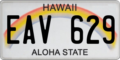 HI license plate EAV629