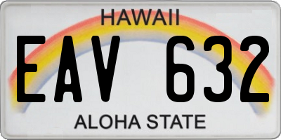 HI license plate EAV632