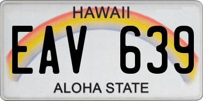 HI license plate EAV639