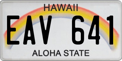 HI license plate EAV641