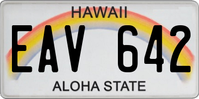HI license plate EAV642