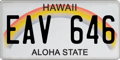 HI license plate EAV646