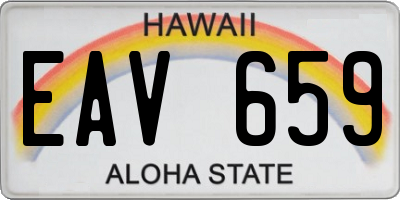 HI license plate EAV659