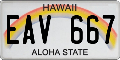 HI license plate EAV667