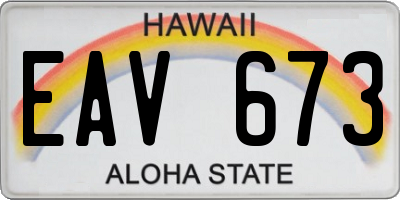 HI license plate EAV673