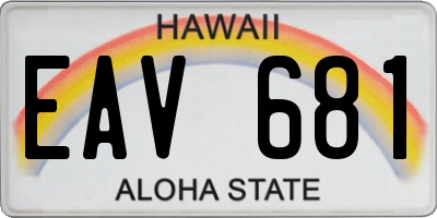 HI license plate EAV681