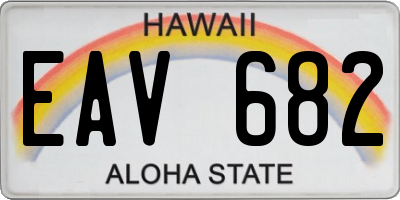 HI license plate EAV682