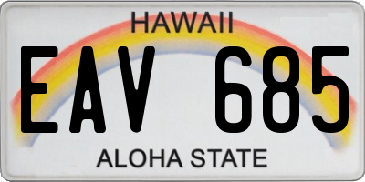 HI license plate EAV685