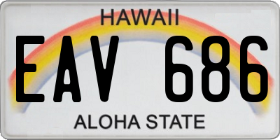 HI license plate EAV686