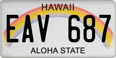 HI license plate EAV687