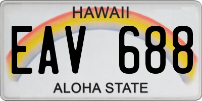 HI license plate EAV688