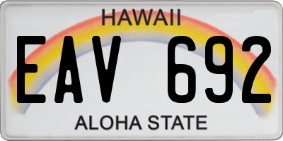 HI license plate EAV692