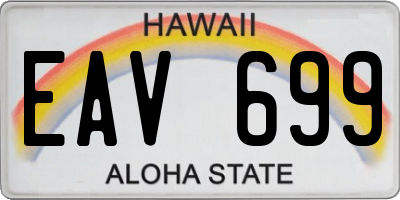 HI license plate EAV699