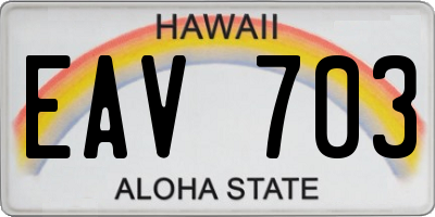 HI license plate EAV703