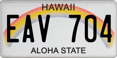 HI license plate EAV704