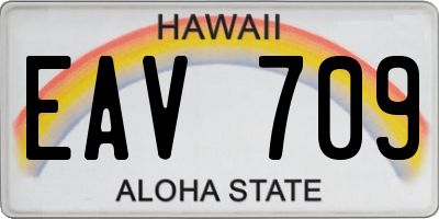 HI license plate EAV709