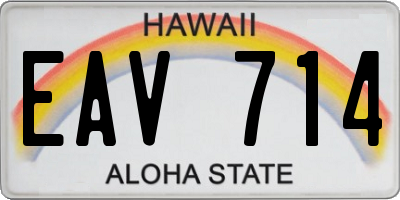 HI license plate EAV714