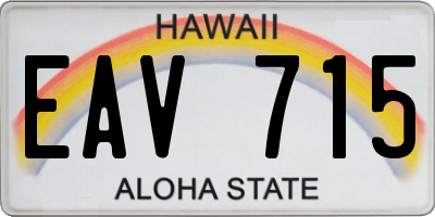HI license plate EAV715