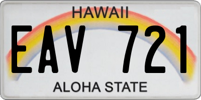 HI license plate EAV721