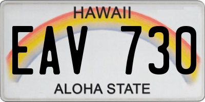 HI license plate EAV730