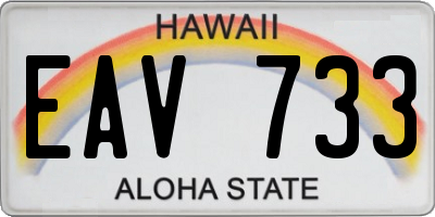 HI license plate EAV733