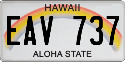 HI license plate EAV737