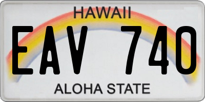 HI license plate EAV740