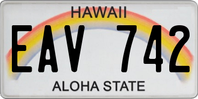 HI license plate EAV742