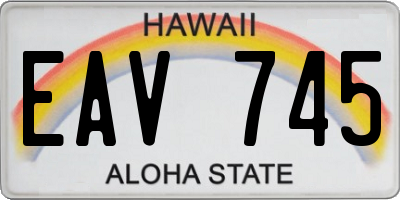 HI license plate EAV745