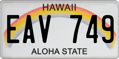 HI license plate EAV749