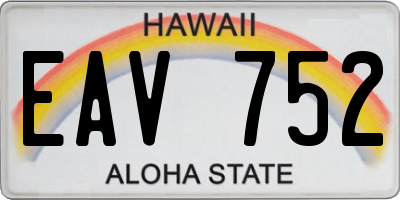 HI license plate EAV752