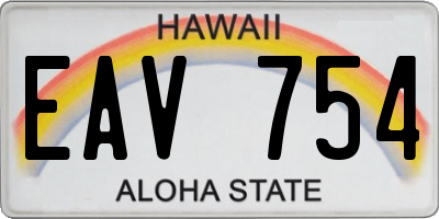 HI license plate EAV754