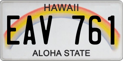 HI license plate EAV761