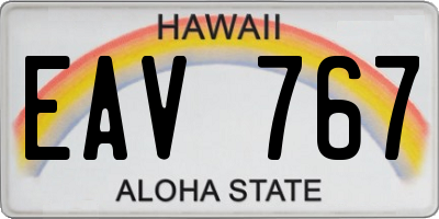 HI license plate EAV767