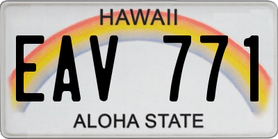 HI license plate EAV771