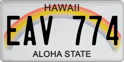 HI license plate EAV774