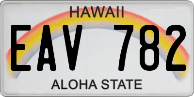 HI license plate EAV782