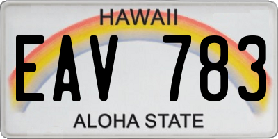 HI license plate EAV783