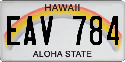 HI license plate EAV784