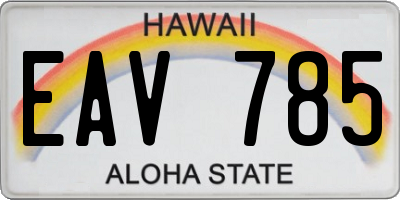 HI license plate EAV785