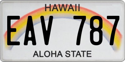 HI license plate EAV787