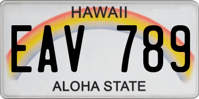 HI license plate EAV789